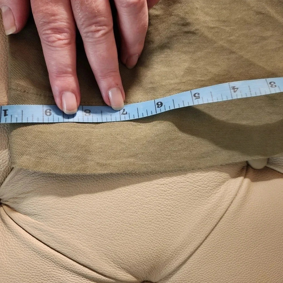 Pants Sans Souci  Khaki Rayon Wide Leg size L waist 16 1/2" - Picture 8 of 11